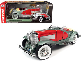 1935 Duesenberg SSJ Speedster Green Metallic with Enamel Red Coves 1/18 Diecast  - £102.02 GBP