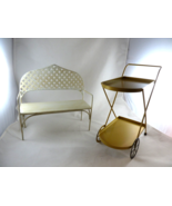 Doll Garden Bench and Cart for 12 13 14&quot; Dolls Display [Dolls not included] - $40.60 CAD