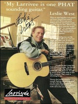 Leslie West Mountain band Larrivee Jumbo acoustic guitar ad 8 x 11 advertisement - £3.36 GBP