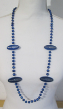 Vintage 18&quot; BUD LIGHT Blue Oval Logo Discs &amp; Beads Mardi Gras Necklace - $5.94