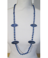 Vintage 18&quot; BUD LIGHT Blue Oval Logo Discs &amp; Beads Mardi Gras Necklace - $5.94