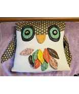 Handmade Decor Pillow Owl Patchwork Whimsical  - £23.21 GBP