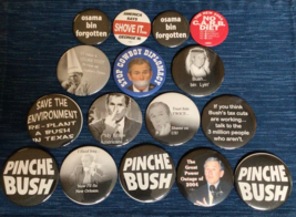 Lot of 16 Anti George H W Bush Presidential Campaign Buttons ~892A - $21.24