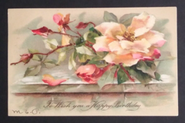 Happy Birthday Greeting Flowers Intl Art Pub Co UDB Postcard c1910s Germany - £7.91 GBP