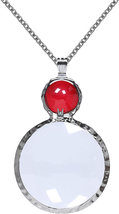 Magnifying Glass Necklace,Jiulory 10X Magnifying Glass Pendant Red, Long Chain G - £12.09 GBP