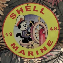 Vintage 1948 Shell Marine Gasoline Fuel &#39;Felix The Cat&#39; Porcelain Gas-Oi... - $125.00