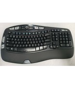 Logitech K350 Black Wave Unifying Wireless Keyboard NO USB RECEIVER DONGLE - £23.49 GBP