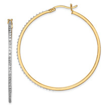 Diamond Fascination Mystique Silver 18K Gold-plated Diamond Round Hoop Earrings - $127.84