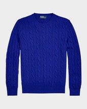 Polo Ralph Lauren Men&#39;s Cable-Knit Cashmere Sweater in Royal Navy-Small - $289.99