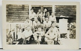 RPPC Military Group of Men Some With Machetes c1919 Real Photo Postcard M4 - £23.97 GBP