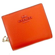Coach Snap Wallet in Mango Leather CC900 New With Tags - $176.22