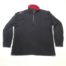 Vintage Nautica Competition Fleece Sweatshirt Mens M Black 1/4 Zip Mock ... - $23.36