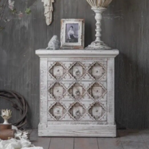 Nightstand small cabinet antique feel hand carved wooden handmade furniture - £466.11 GBP