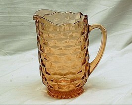 Old Vintage Colony Whitehall Peach Pitcher Stacked Cubed Design Kitchen ... - $36.62