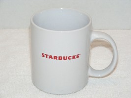 Starbucks 2009 Red Block Letters 11 Oz White Ceramic Coffee Mug Guc - £10.26 GBP