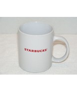 STARBUCKS 2009 RED BLOCK LETTERS 11 oz WHITE CERAMIC COFFEE MUG GUC - £10.35 GBP