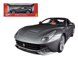 Ferrari F12 Berlinetta Grey 1/18 Diecast Car Model Hot Wheels - $77.95
