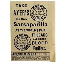 Ayers Worlds Fair Chicago Medical 1893 Advertisement Victorian Medicine ADBN1ee - £19.97 GBP