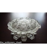 Pressed glass covered jewelry box ORIGINAL VICTORIAN - $21.77