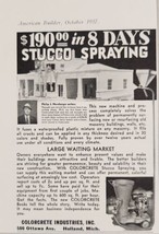 1937 Print Ad COLORCRETE Stucco Spraying for Homes Holland,Michigan - £9.36 GBP