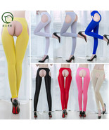 Women Sexy Shiny Pantyhose Tights Hollow Out Four Sides Open Crotch Unde... - £11.74 GBP