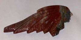 Red Jasper Stone Crystal Chief Head  4.5” W X x 2.5” H - £8.92 GBP