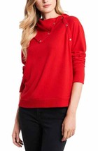 Msrp $69 Vince Camuto Foldover Neck Long Sleeve Top Red Size Xs Nwot (Defect) - £17.55 GBP