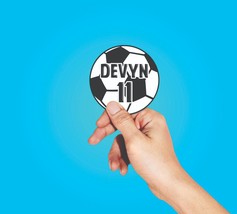 CUSTOM Soccer ball Name Decal soccer ball team number and name group decals - $1.98+