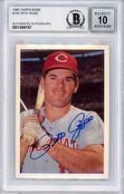 1985 Topps #105 Pete Rose Signed COA BAS 10 Cincinnati Reds Slabbed Autograph - £74.70 GBP