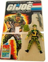 Gi Joe Cobra figure vtg military Hasbro complete 1986 Leatherneck file card gun - £100.48 GBP