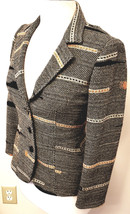 ETRO Neutrals Women&#39;s Blazer Sz.EU-38/US~XS(2) GrayTweed Pattern Made in Italy - £118.02 GBP