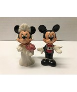 Disney Mickey and Minnie Mouse Bride and Groom Wedding Salt and Pepper S... - $571.59 MXN