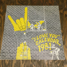 Vintage 1981 sign language I love you graphics wall calendar by Rand W. ... - $19.75