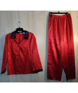 EXCELLENT  WOMENS WARNER&#39;S sleepwear RED SATIN PAJAMA SET SIZE L - $40.96 CAD