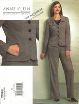 Misses Vogue Anne Klein Career Office Lined Jacket Pants Sew Pattern 6-12 - £10.80 GBP