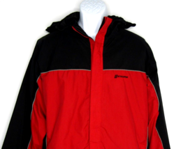 Stearns Dry Wear Full Zip Rain Jacket Hooded Unisex Medium Red Black Pac... - £15.79 GBP