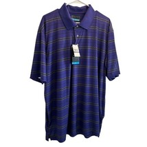 PGA Tour Purple Striped Short Sleeve Golf Polo 2XL XXL - NWT NEW MSRP $55 - $33.20