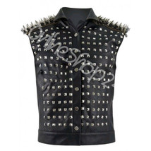 New Mens Watch Dog Movie Heavy Metal Spiked Studded Button Up Biker Leat... - £239.79 GBP