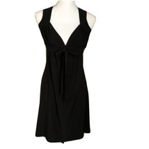 Soprano Black Dress V-Neck Empire Waist Sleeveless Stretch Cocktail Party Size S - £12.44 GBP