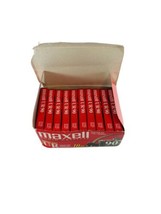 NEW MAXELL Audio Cassette Box 10 Tapes Normal Bias UR 90 Type I Normal Vintage - £23.21 GBP