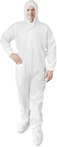 EZGOODZ White Hazmat Suits, Large. Pack of 5 Waterproof MPP Disposable... - £25.66 GBP