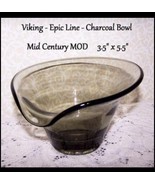 Vintage MCM Viking Glass Epic Bowl Smoke Charcoal Grey Mid Century RARE ... - €33,99 EUR