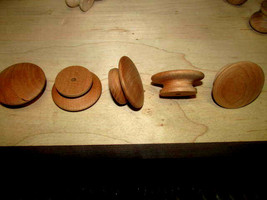 100 BRAND NEW UNFINISHED CHERRY 2&quot; ROUND WOOD CABINET KNOBS / PULLS KA - $69.25