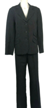 Nicole Miller Black Pinstripe Pants Suit Wide Legs, Women&#39;s Size 10 - £29.15 GBP