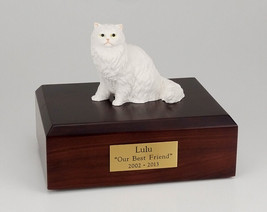 Persian White Cat Figurine Pet Cremation Urn Available 3 Dif. Colors &amp; 4... - £133.39 GBP+