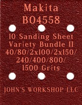 Makita BO4558 - 40/80/100/150/240/400/800/1500 Grit - 10 Sheet Variety B... - $9.99