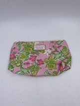 Lilly Pulitzer for Estee Lauder Zip Top Make Up Pouch Bag Pink Green Floral - $12.16