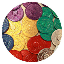 Bulk Lot 30 Aluminum Colored AA Medallions 5 Each Months 1 2 3 6 9 Month &amp; 24 Ho - £15.72 GBP