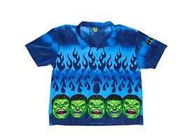 VINTAGE Y2K Marvel Comics The Incredible Hulk Hawaiian Button Shirt Mens... - $26.60