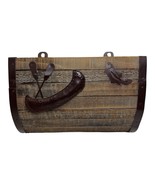 Wooden Metal Canoe Trout Fly Fishing Boat Wall Pocket Mail Holder Cabin ... - $25.00